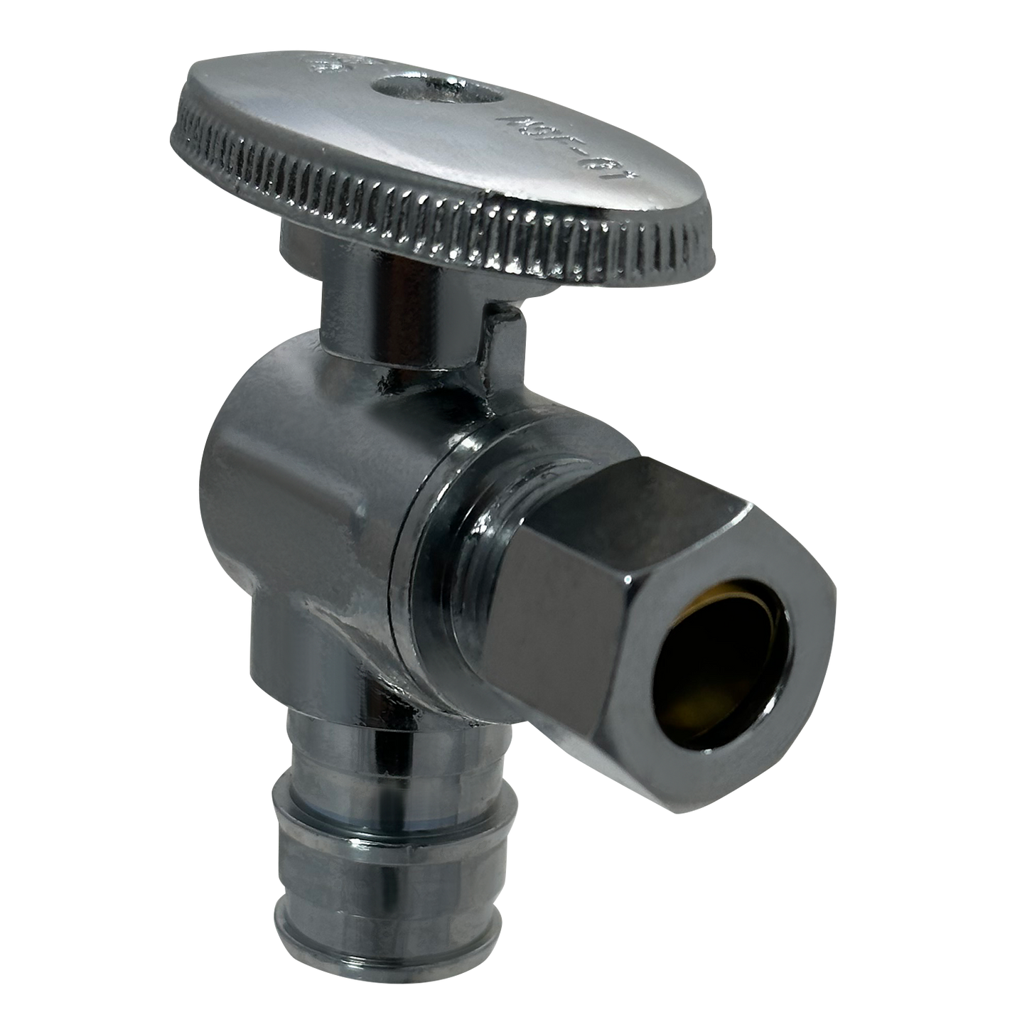  Pex-A Expansion OD Compression Angle Stop Valve 1/4 Turn Measuring Pex A 1/2" x 3/8" OD Compression Angle Stop Valve Specifically Pex A OD Compression Angle Stop Valve