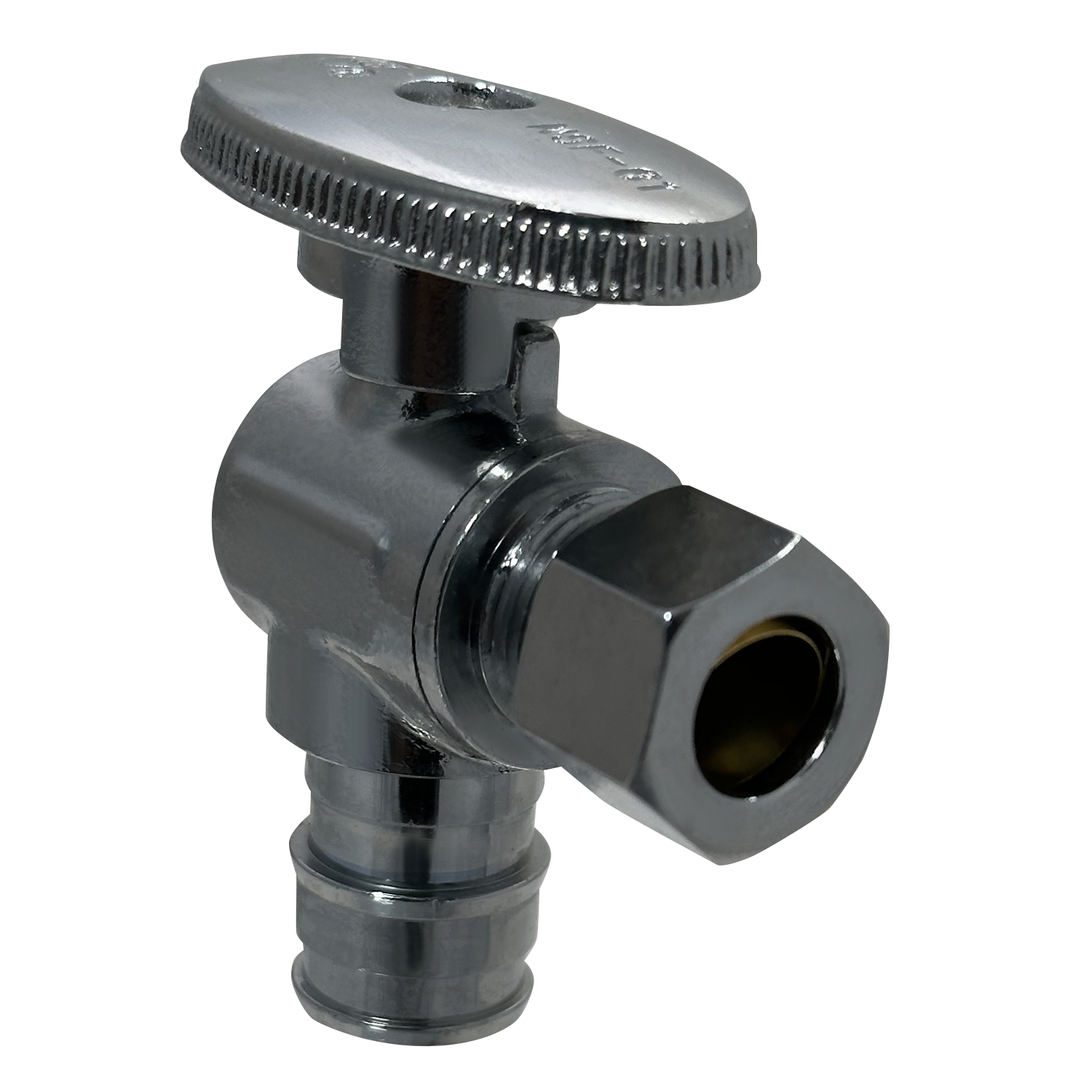  Pex-A Expansion OD Compression Angle Stop Valve 1/4 Turn Measuring Pex A 1/2" x 3/8" OD Compression Angle Stop Valve Specifically Pex A OD Compression Angle Stop Valve