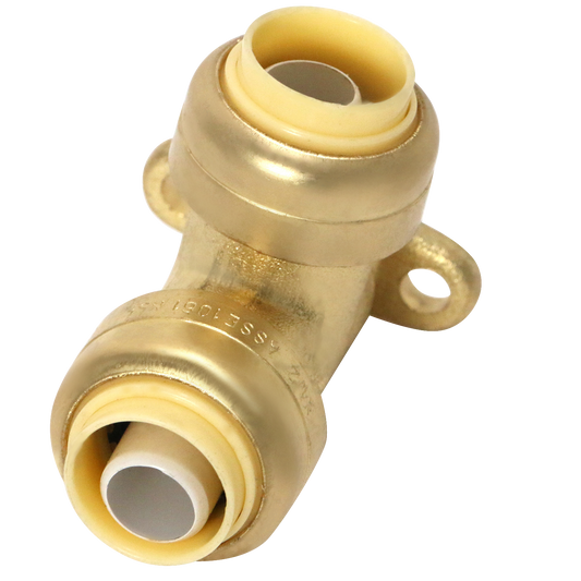 Push Fit 1/2 inch Elbow with Drop Ear Push to Connect Elbow with Drop Ear Push to Connect 1/2 inch Elbow Push Fit Elbow Measuring 1/2 inch Specifically Push Fit ElbowPush Fit Elbow