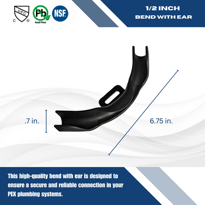  1/2" BEND WITH EAR 3/4" Metal Bend Measuring 1/2 inch Specifically Pipe BendPipe BendPipe Bend