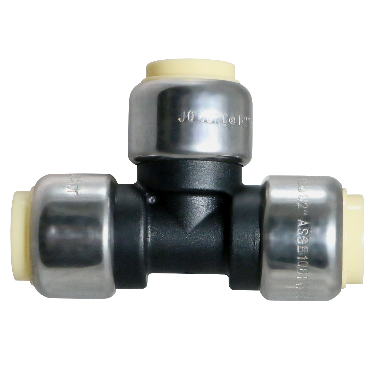  1/2" Push Fit Tee Push To Connect Tee PPSU Plastic 1/2" Push Fit Female Adapter Push To Connect Adapter PPSU Plastic Measuring 1/2" Specifically Push Fit Plastic TeePush Fit Plastic Adapter