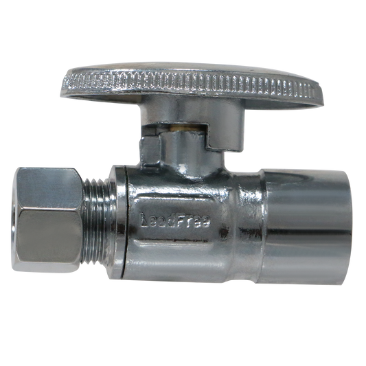 OD Compression Sweat Straight Valve Measuring 3/8 Inch OD Compression x 1/2 Inch Sweat Straight Valve Specifically OD Compression Sweat Straight Valve