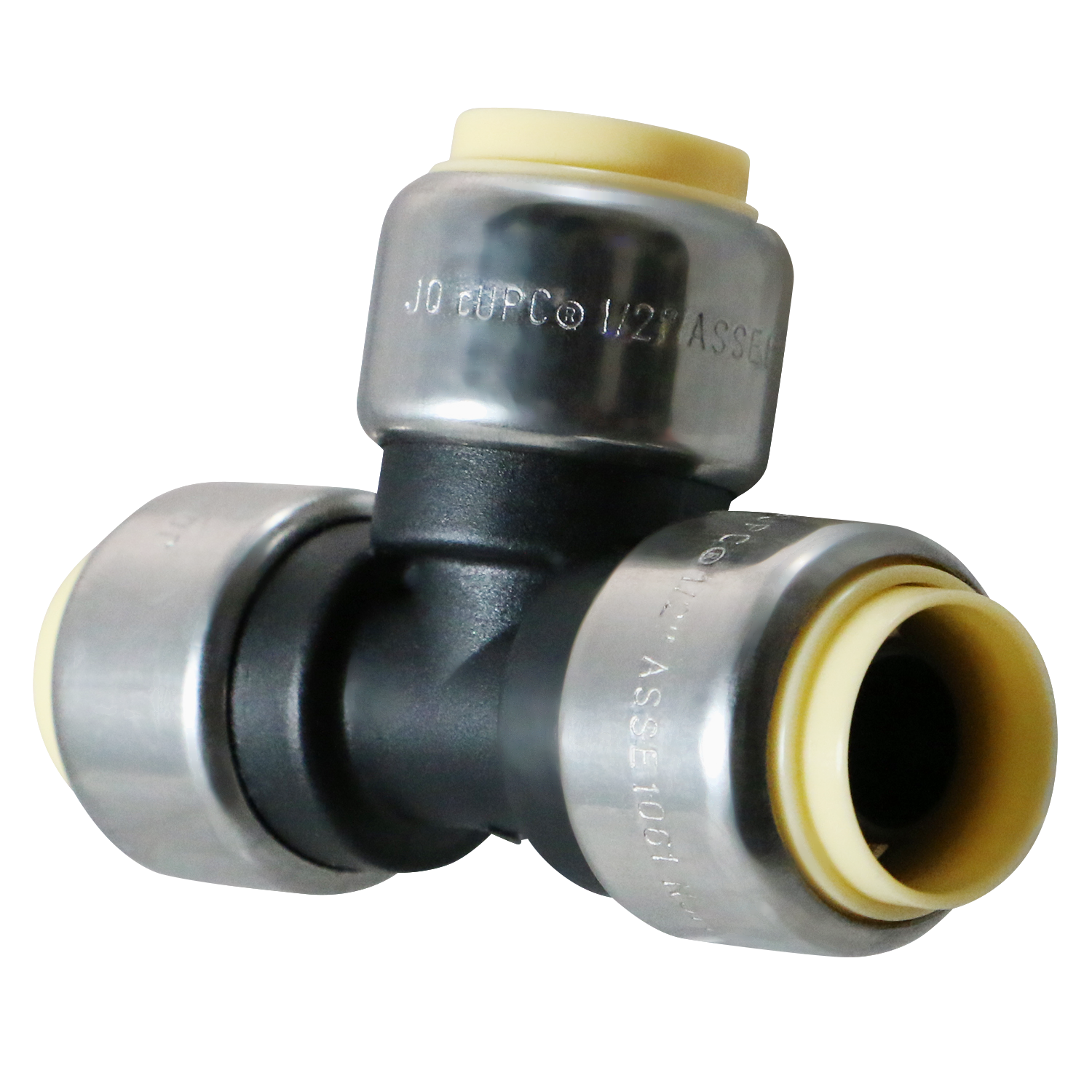  1/2" Push Fit Tee Push To Connect Tee PPSU Plastic 1/2" Push Fit Female Adapter Push To Connect Adapter PPSU Plastic Measuring 1/2" Specifically Push Fit Plastic TeePush Fit Plastic Adapter