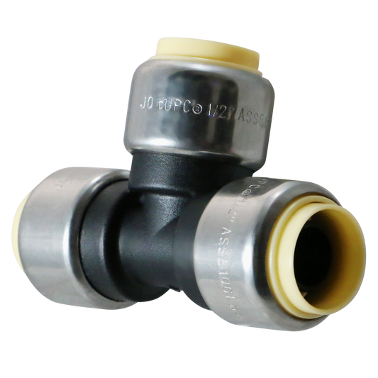  1/2" Push Fit Tee Push To Connect Tee PPSU Plastic 1/2" Push Fit Female Adapter Push To Connect Adapter PPSU Plastic Measuring 1/2" Specifically Push Fit Plastic TeePush Fit Plastic Adapter