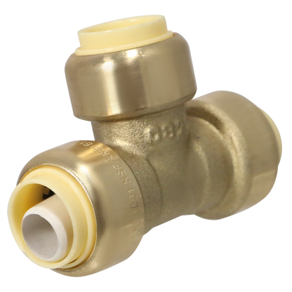  1/2" x 1/2" x 1/2" Push Fit Tee Push to Connect Tee Push Fit 1/2 inch Elbow with Drop Ear Push to Connect Elbow with Drop Ear Measuring 1/2 inch x 1/2 inch x 1/2 inch Specifically Push Fit TeePush Fit Elbow