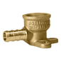 Pex Barb Crimp x Female NPT Elbow Drop Ear Measuring 3/8 inch Pex B x 3/8 inch FNPT Elbow Drop Ear Specifically Pex Barb Crimp FNPT Elbow Drop Ear