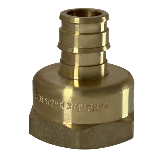  Pex-A Expansion Reducing FNPT Measuring Pex A 1/2" x 3/4" Female NPT Specifically Pex A Female NPT