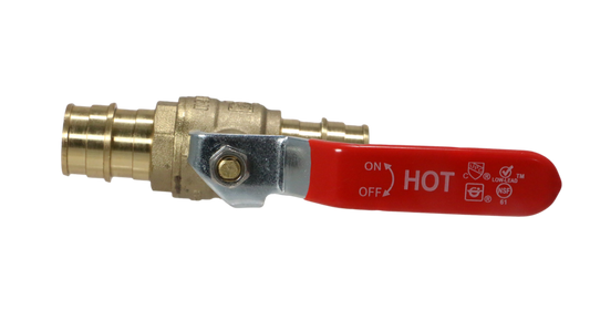 Pex A 3/4 inch x 3/4 Inch Ball Hot (Red) 1/2 in MPT / Sweat x 3/4 in GHT 1/4 Turn Hose Bibbs with Flange Measuring 3/4 inch x 3/4 inch Specifically PEX A Ball ValveHose Bibb