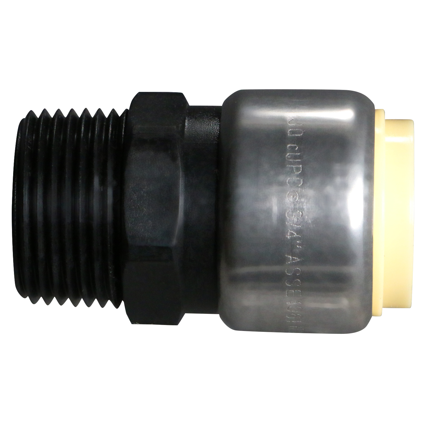  3/4" Push Fit Male Adapter Push To Connect Adapter PPSU Plastic 3/4" Push Fit Cap Push To Connect Cap PPSU Plastic Measuring 3/4" Specifically Push Fit Plastic AdapterPush Fit Plastic Cap