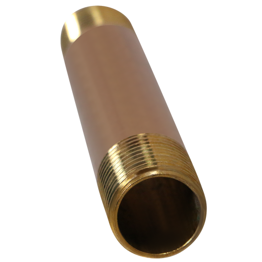 1/2 in x 5 in Red Brass Nipple 1/2 in x 6 in Red Brass Nipple Measuring 1/2 inch x 5 inch Specifically Brass NippleBrass Nipple