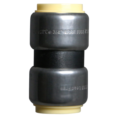  3/4" Push Fit Coupling Push To Connect Coupling PPSU Plastic 1/2" Push Fit Elbow Push To Connect Elbow PPSU Plastic Measuring 3/4" Specifically Push Fit Plastic CouplingPush Fit Plastic Elbow