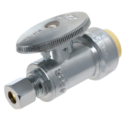 Push Fit x OD Compression Straight/Angle Stop Valve Measuring 1/2 Push x 1/4 inch Compression Angle Specifically Push Fit OD Compression Valve