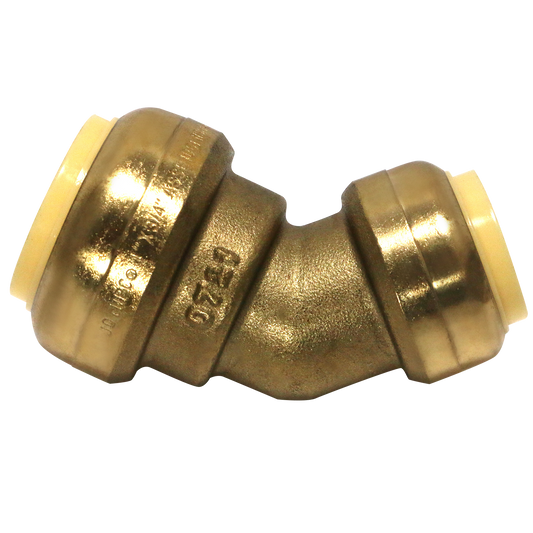Push Fit 3/4 Inch x 1 Inch Push Fit 45 Degree Elbow Push Fit 1/2 Inch x 3/4 Inch Push Fit 45 Degree Elbow Measuring 3/4 inch x 1 inch Specifically Push Fit ElbowPush Fit Elbow