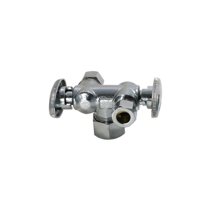 OD Compression 3/8 Inch x 3/8 Inch OD Compression x 5/8 Inch OD Compression Dual Angle Valve Measuring 1 Specifically Push Fit Compression Dual Angle Valve