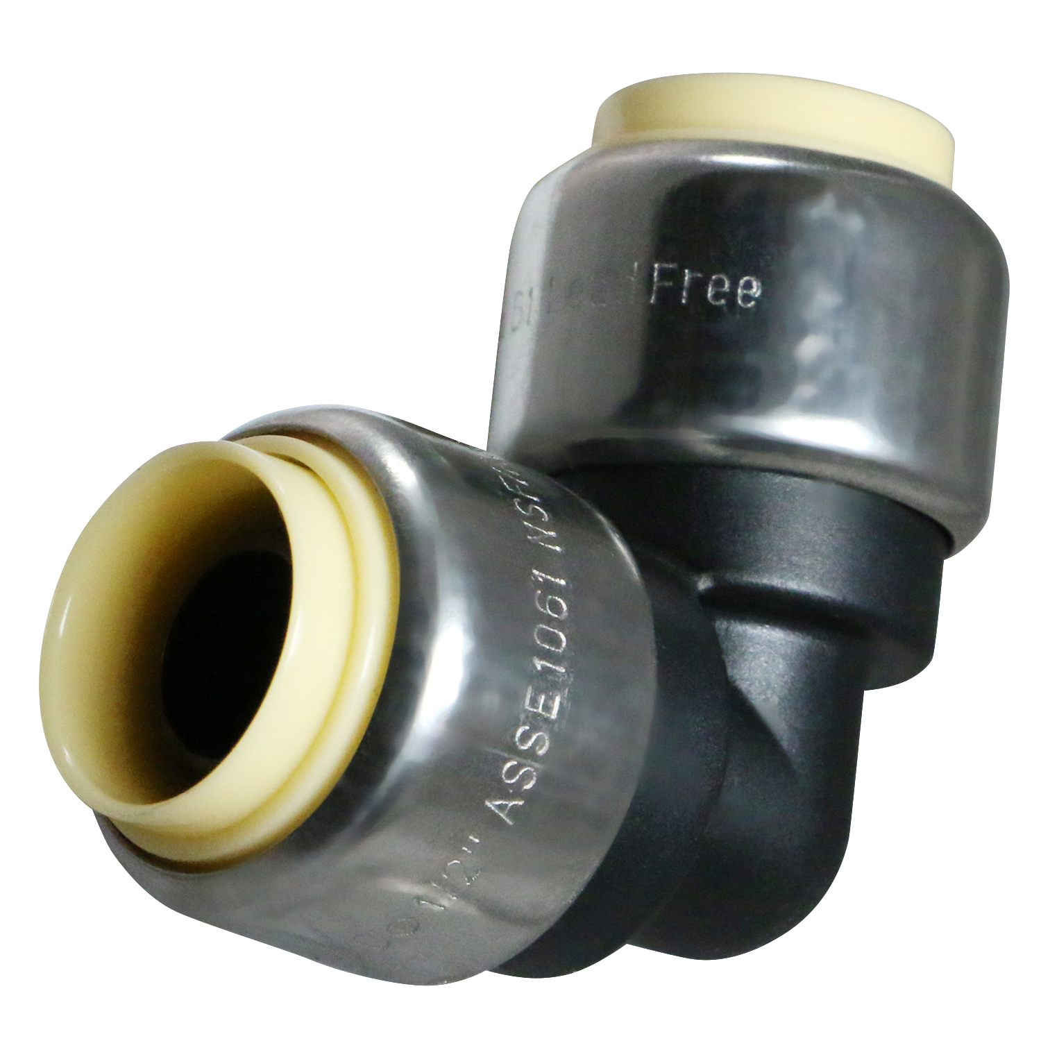  3/4" Push Fit Elbow Push To Connect Elbow PPSU Plastic 1/2" Push Fit Tee Push To Connect Tee PPSU Plastic Measuring 3/4" Specifically Push Fit Plastic ElbowPush Fit Plastic Tee