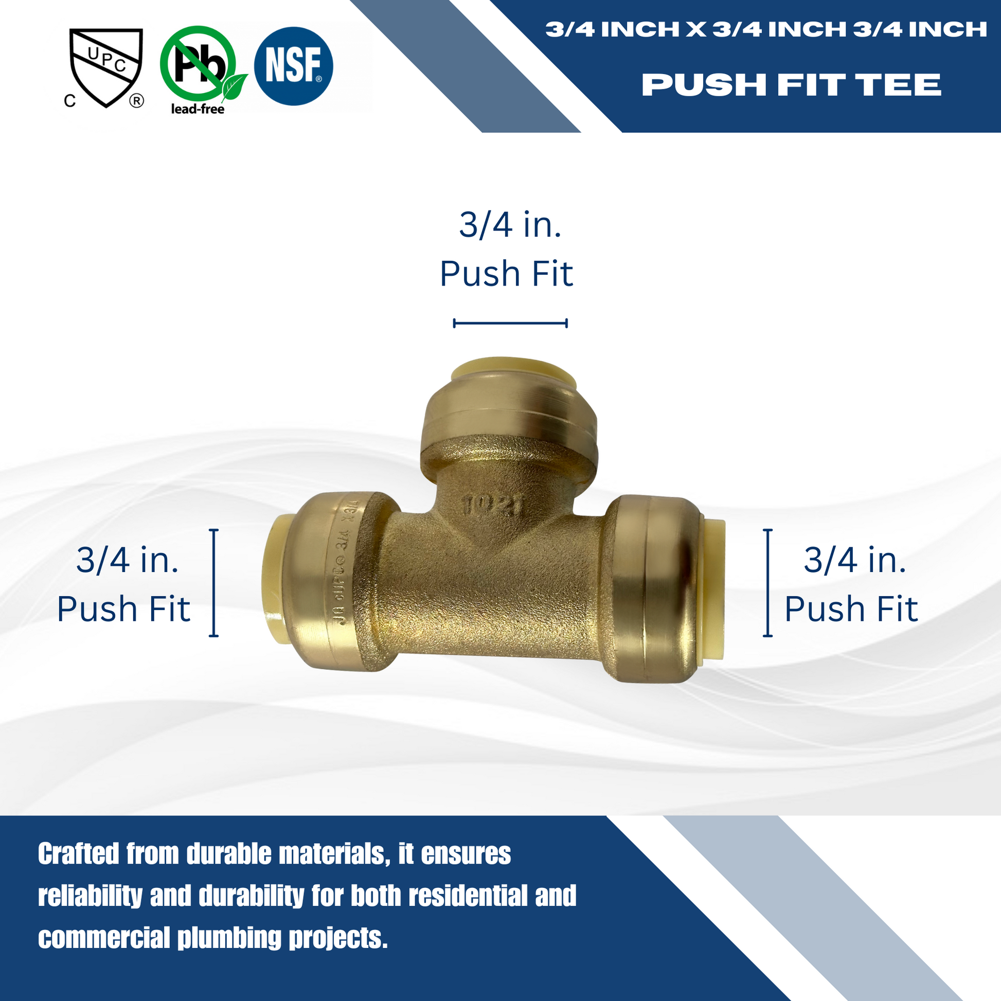 Push Fit Tee Push to Connect Tee Measuring 3/8 inch Push Fit Tee Specifically Push Fit Tee