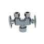 3/8 Inch OD Compression x 3/8 Inch OD Compression x 5/8 Inch OD Compression Dual Valve Compression Dual Straight Valve Measuring 3/8 inch x 3/8 inch x 5/8 inch Specifically Compression ValvePush Fit Elbow