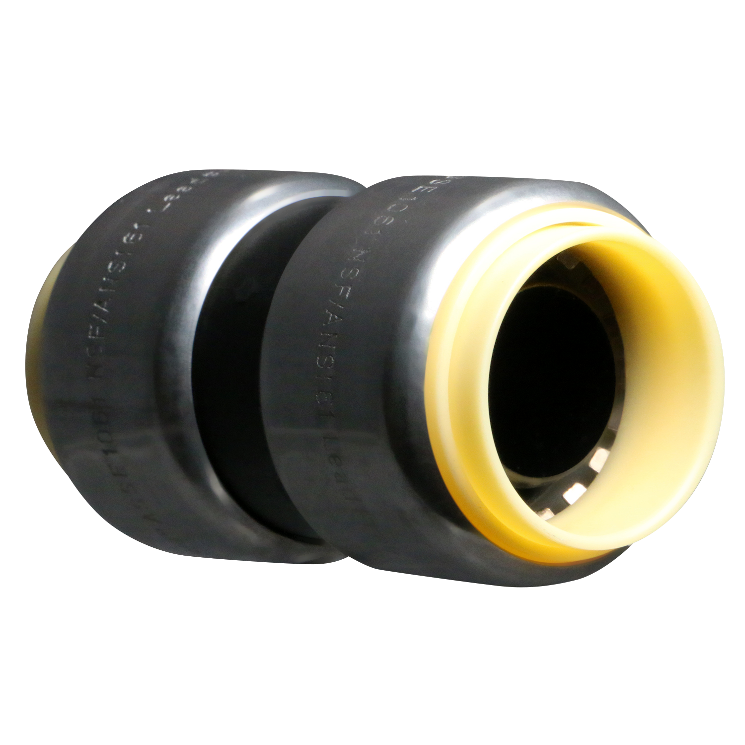  3/4" Push Fit Coupling Push To Connect Coupling PPSU Plastic 1/2" Push Fit Elbow Push To Connect Elbow PPSU Plastic Measuring 3/4" Specifically Push Fit Plastic CouplingPush Fit Plastic Elbow