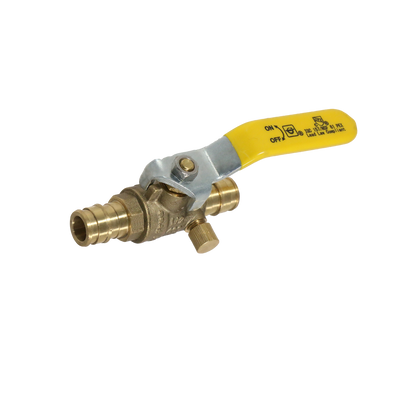 Pex-A  Expansion Ball Valve with Drain Measuring Pex A 1/2" x 1/2" Ball Valve with Drain Specifically Pex A Ball Valve with Drain