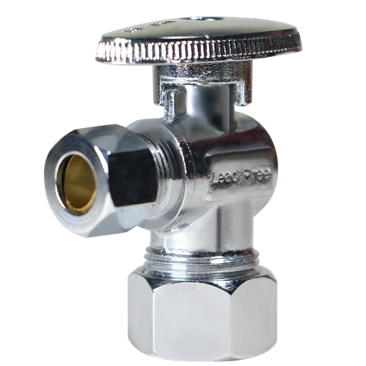 OD Compression Angle Valve Measuring 5/8 Inch OD Compression x 3/8 OD Compression Angle Valve Specifically OD Compression Angle Valve