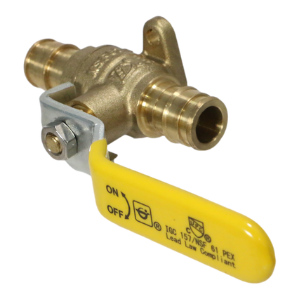 Pex-A Expansion Ball Expansion Valve with Drop Ear Measuring Pex A 1/2" x 1/2" Ball Valve with Drop Ear Specifically Pex A Ball Valve with Drop Ear
