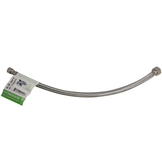  3/8" Compression x 1/2" FNPT Supply Hose Line 18" Long 3/8" Compression x 7/8" BC Braided Stainless Steel Toilet Hose 18" Long Measuring 18 inch Specifically HoseHose
