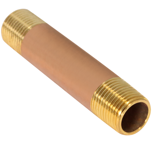 3/8 in X 3 in Red Brass Nipple 1/2 in x 1-1/8 in Red Brass Nipple Measuring 3/8 inch x 3 inch Specifically Brass NippleBrass Nipple