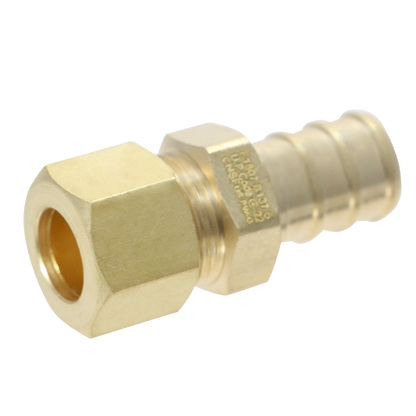  Pex Barb Crimp x OD Compression Transition Straight Adapter Measuring Pex B 1/2" x 3/8" OD Compression Specifically Pex Barb Crimp Adapter