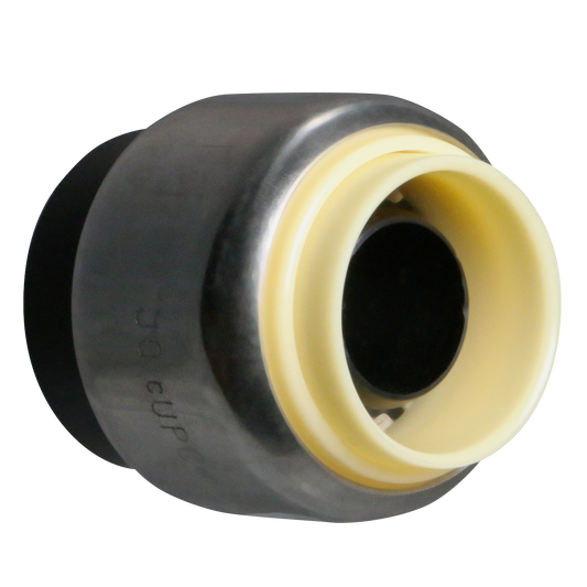  1/2" Push Fit Cap Push To Connect Cap PPSU Plastic 3/4" Push Fit Tee Push To Connect Tee PPSU Plastic Measuring 1/2" Specifically Push Fit Plastic CapPush Fit Plastic Tee