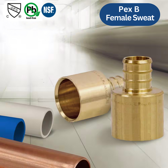 1 inch PEX-B Barb x 1 inch Female Sweat Adapter