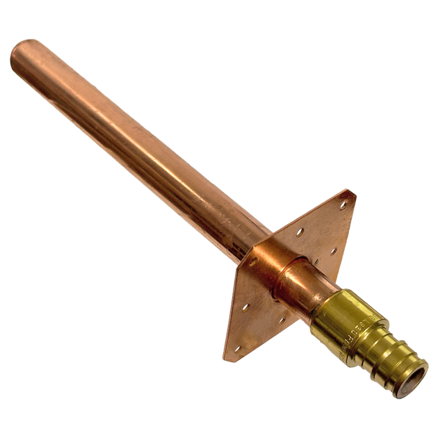 1/2 inch Pex-A Expansion Stub Out Straight with Flange 8 Inch Long