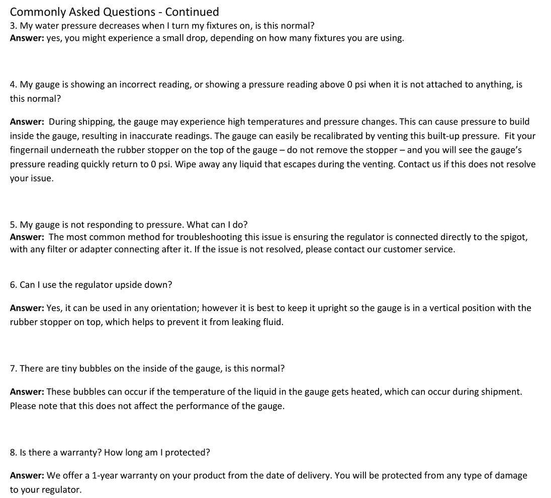 3/4 inch Water Pressure Regulator with Gauge