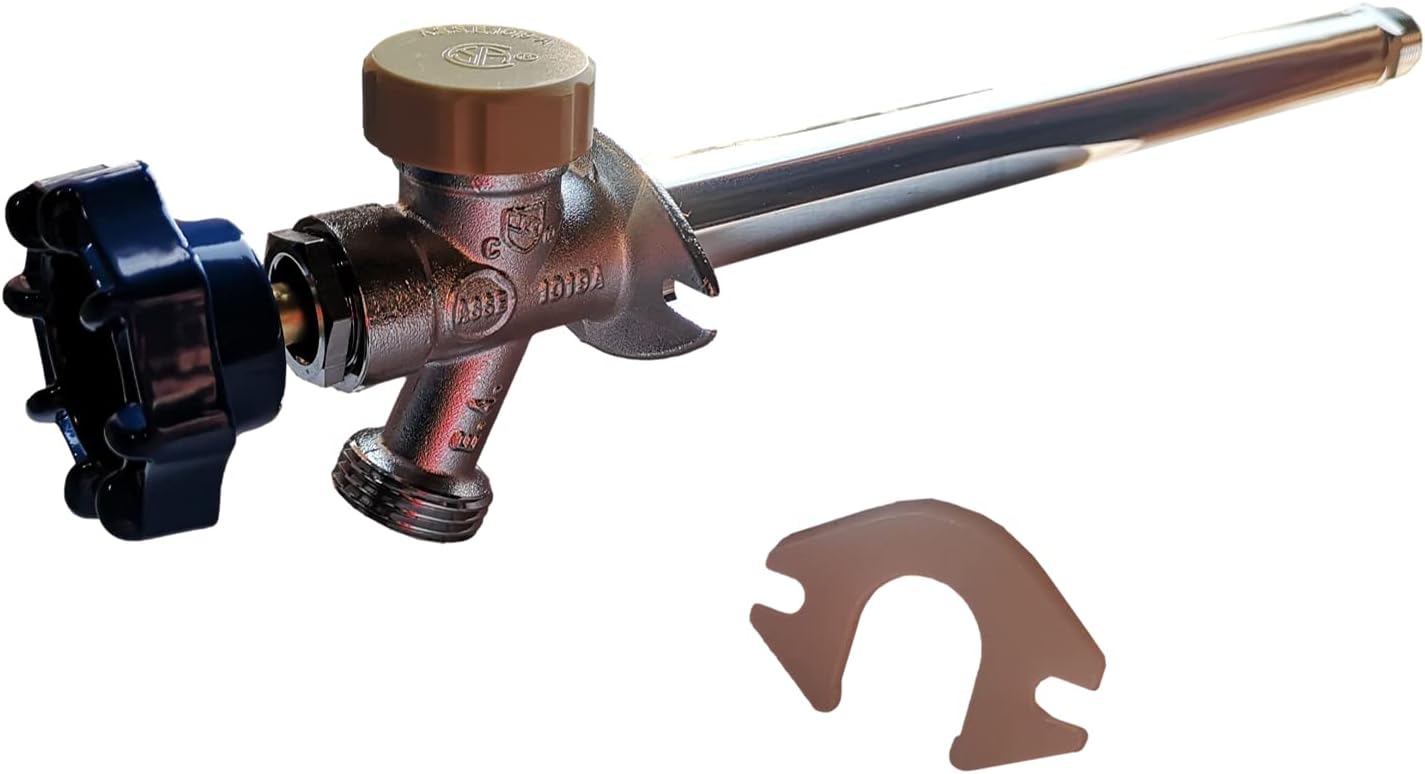 1/2 Inch Male NPT x 3/4 Inch GHT Valves Anti-Siphon Frost Free Sillcock 10 Inch Long