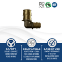 Pex-A Expansion 1/2 Inch x 3/4 Inch Reducing Elbow