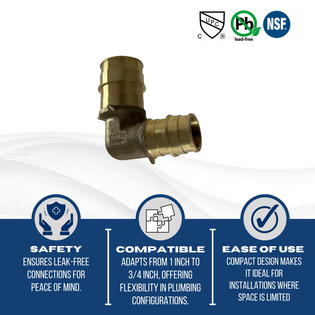 Pex-A Expansion 3/4 Inch x 1 Inch Reducing Elbow