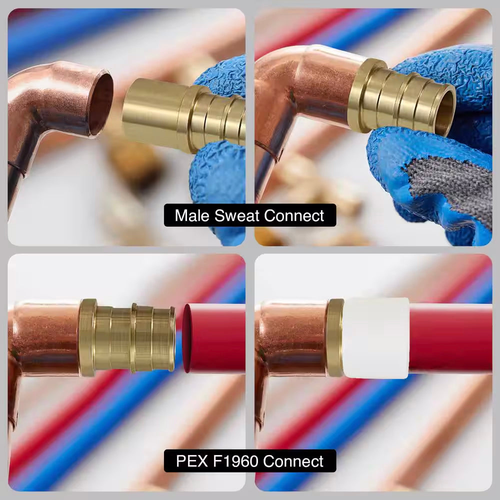 1/2 Inch Pex-A Expansion Male Sweat Adapter