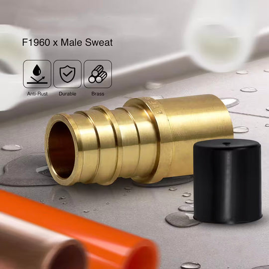1/2 Inch Pex-A Expansion Male Sweat Adapter