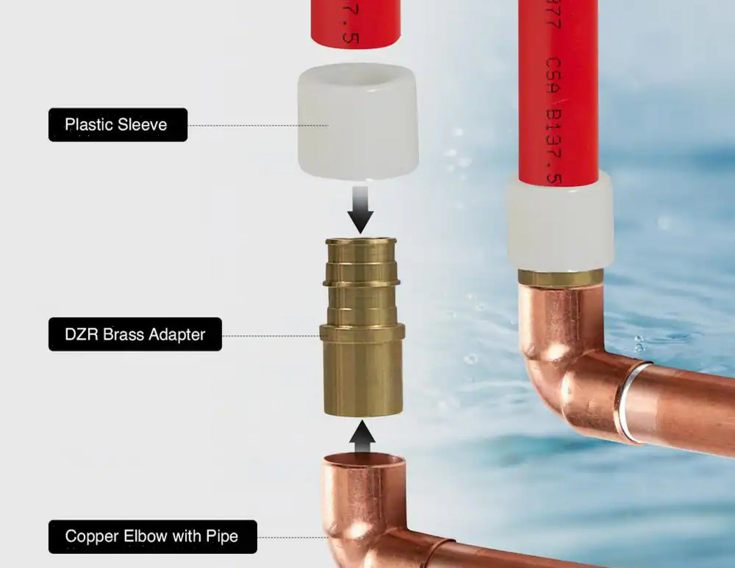 3/4 inch PEX-B Barb x 3/4 inch Female Sweat Adapter