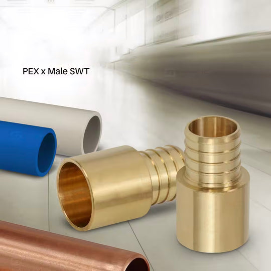 1 inch PEX-B Barb x 1 inch Male Sweat Adapter