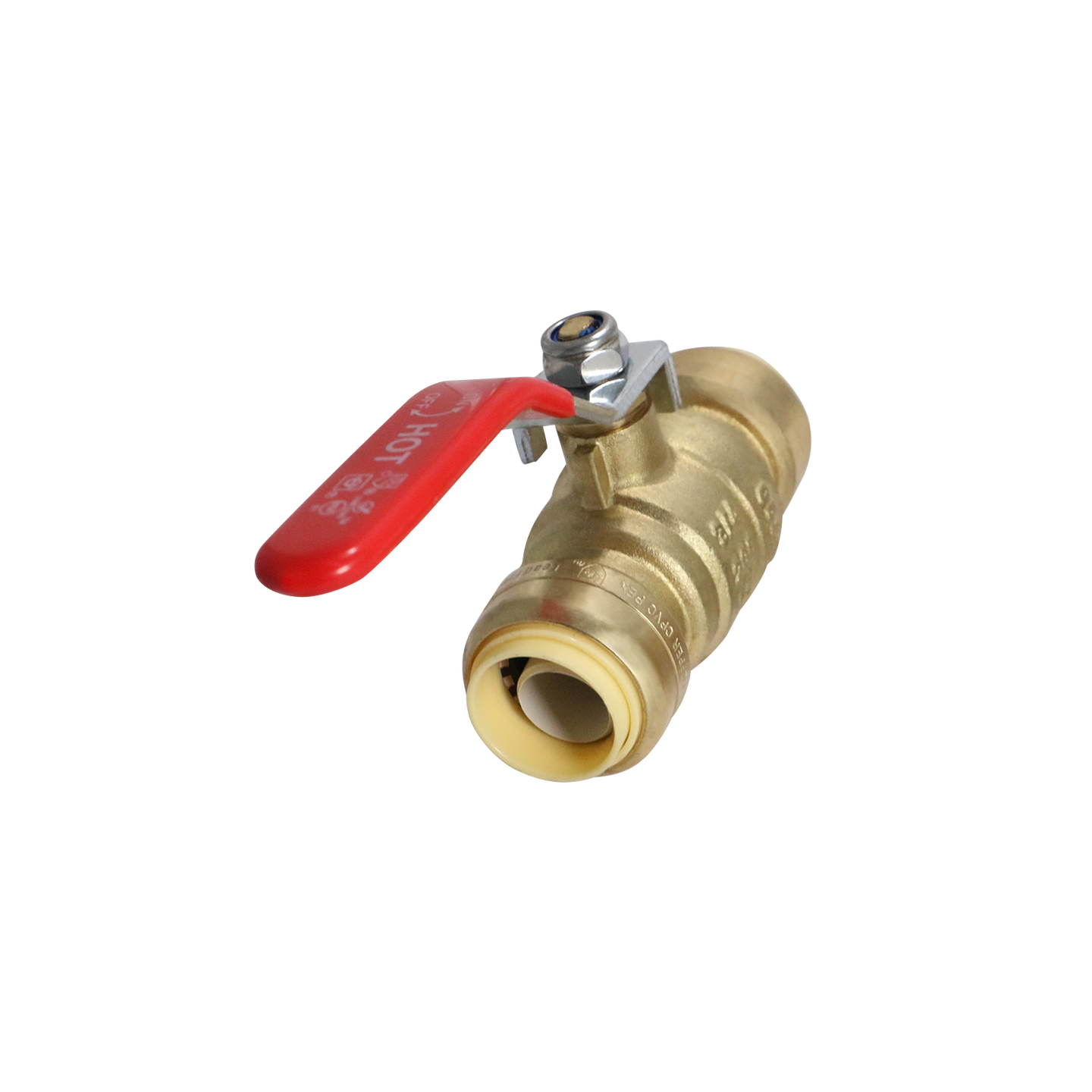 3/4 inch Push-to-Connect Ball Valve, Red (Hot)
