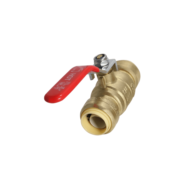3/4 inch Push-to-Connect Ball Valve, Red (Hot)