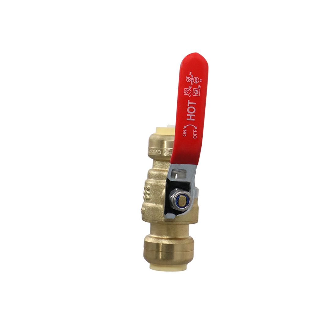 3/4 inch Push-to-Connect Ball Valve, Red (Hot)