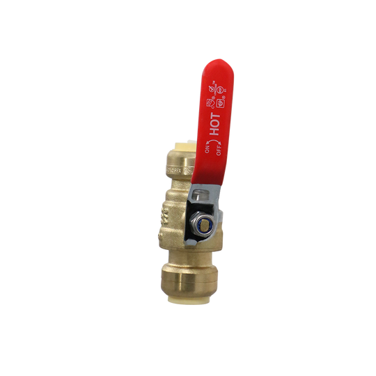 3/4 inch Push-to-Connect Ball Valve, Red (Hot)