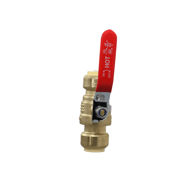 3/4 inch Push-to-Connect Ball Valve, Red (Hot)